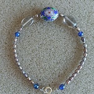 Blue cloisonne bracelet